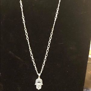 Sterling Silver Hamsa or Hand of Fatima and Chain